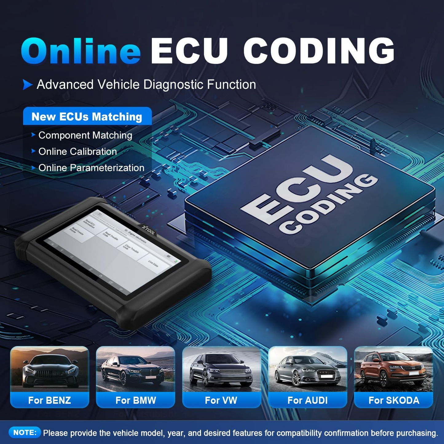 XTOOL D7S OBD2 Scanner Diagnostic Tool 2025 Bidirectional Scan Tool Ver. of D7 with ECU Coding Active Test, FCA, All-System 36+ Resets, Crankshaft Relearn, PMI, V.A.G Guide, DoIP/CAN FD, 3-Yr Update