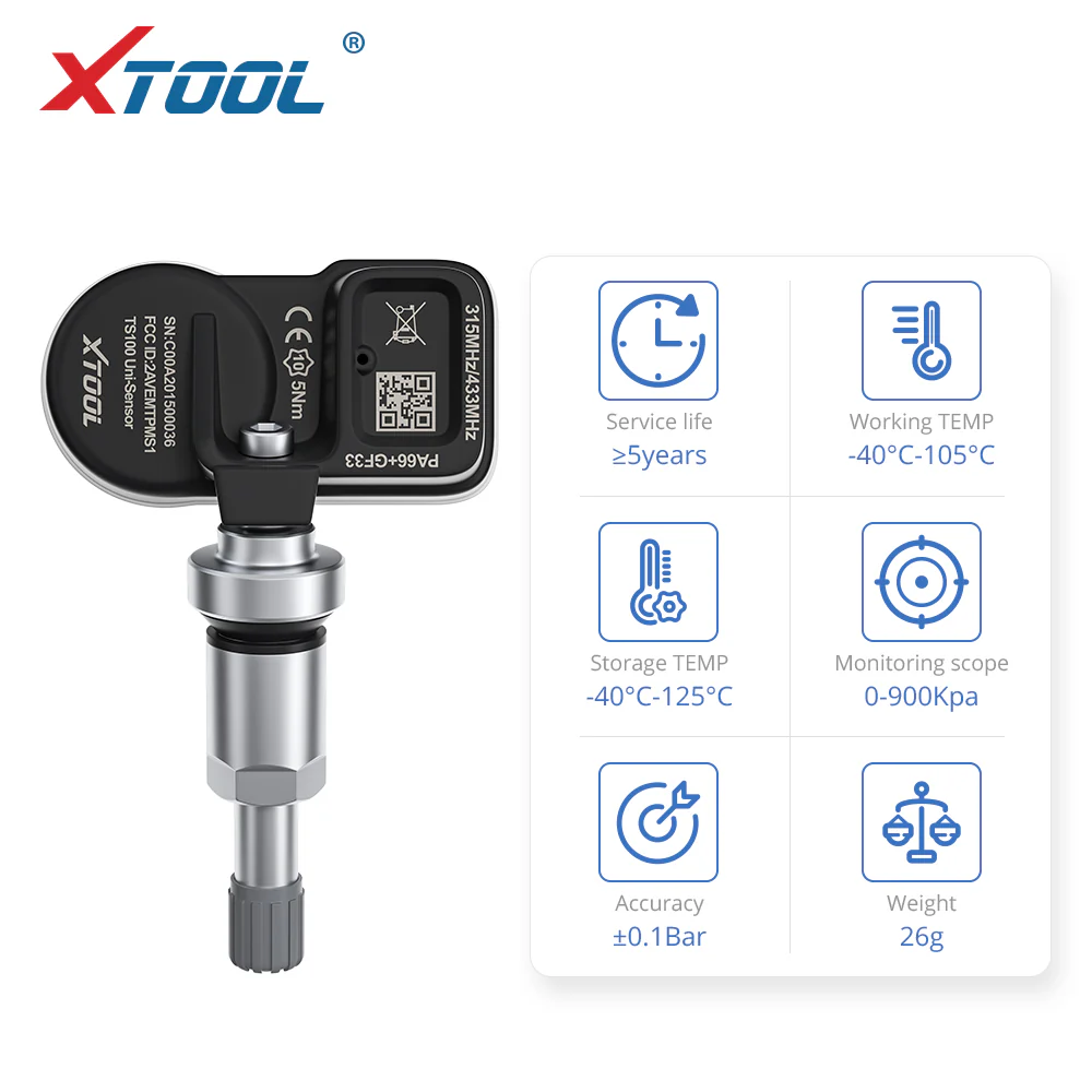 XTOOL TS100 PRO Programmable Universal Tire Pressure Sensor