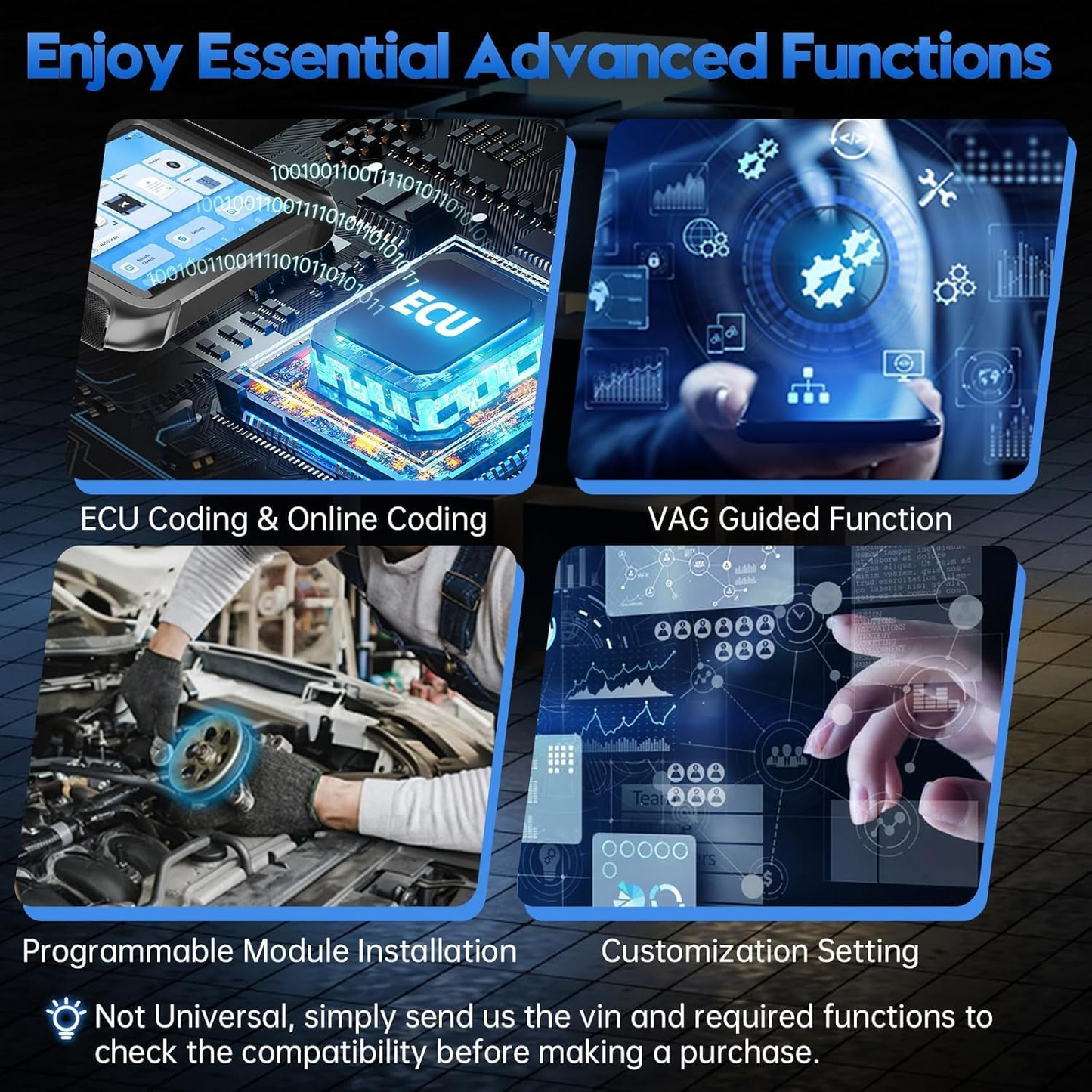 XTOOL D9S Automotive Diagnostic Tool, Wireless OBD2 Scanner with ECU Coding, Topology, Bidirectional Scan Tool 2.0 with FCA, 42+ Resets, Full System, B.M.W & V.A.G Guide, PMI, CAN FD/DoIP, 3-Yr Update