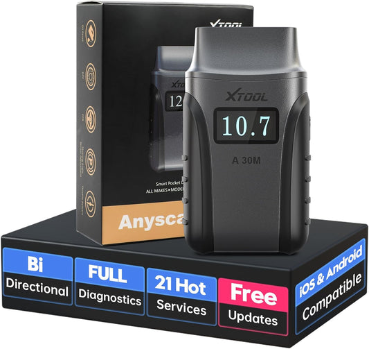 XTOOL Anyscan A30M Bi-Directional Scanner, Lifetime Free Update, OE Full Systems Diagnostic Tool, 11+ Services, ABS Bleed, Injector Coding, Oil Light, EPB BMS TPMS SAS Reset, for DIY