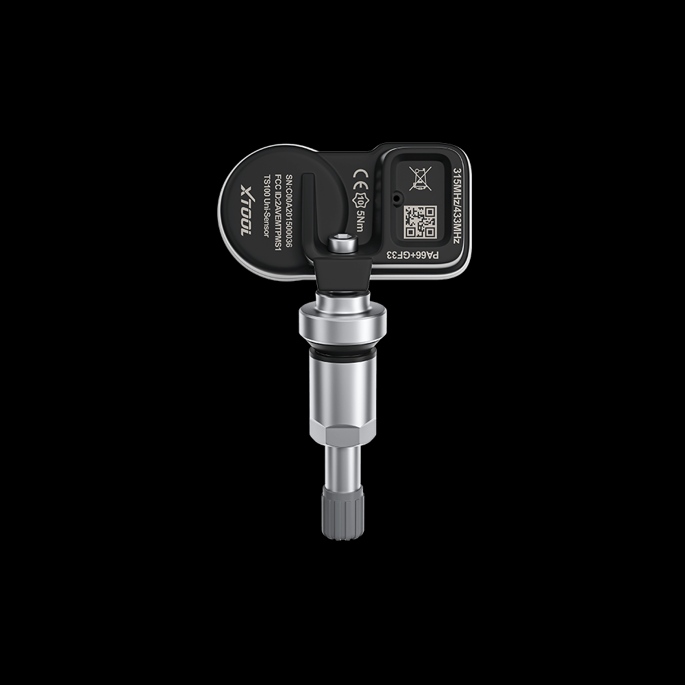 XTOOL TS100 (315MHz + 433MHz) Clamp-in OE-Level Programmable Sensor for Tire Pressure Monitoring System (TPMS) 100% Cloneable + Fits 98% Mainstream Vehicles, Metal Valves, 1 Piece