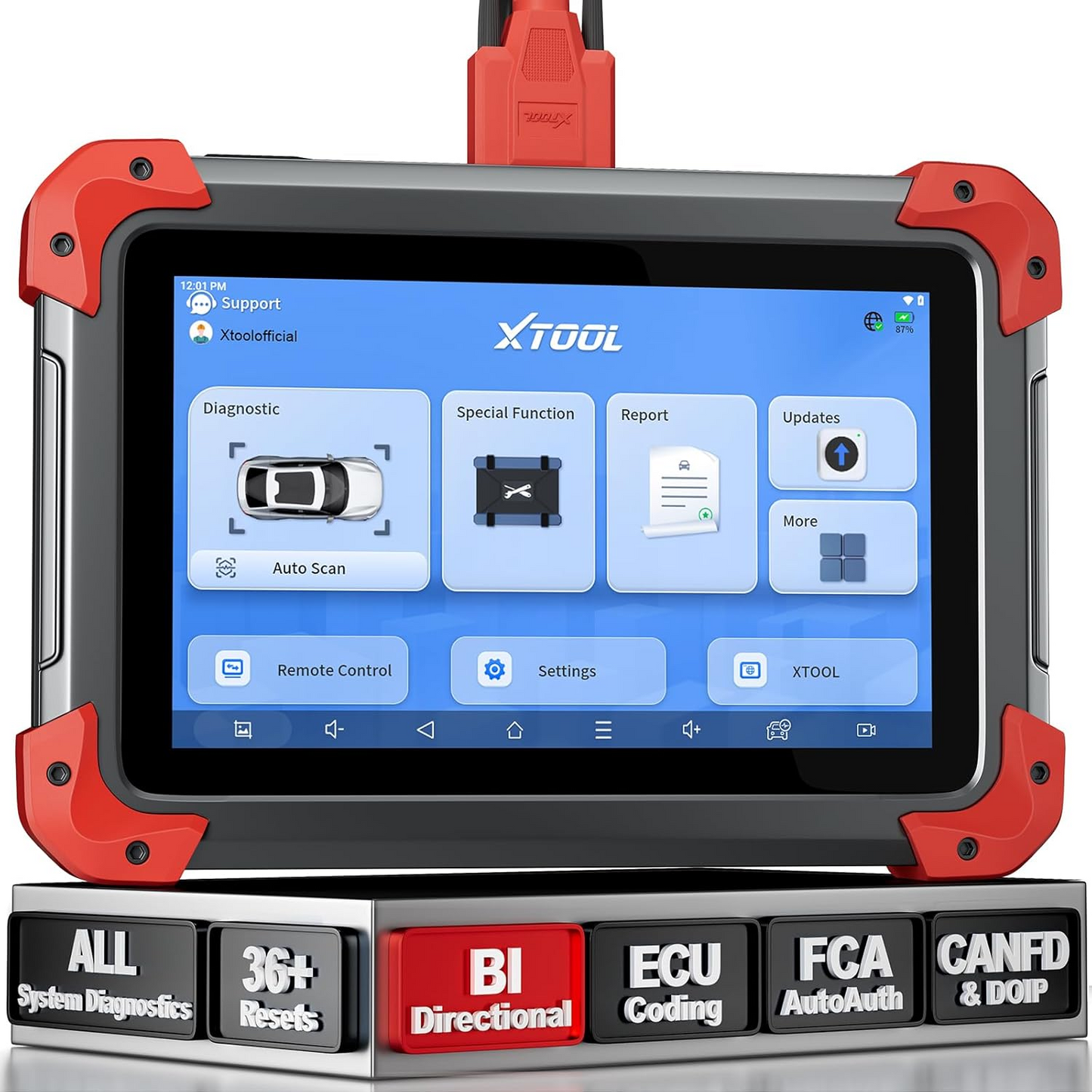 XTOOL D7 Bidirectional OBD2 Scanner: 2025 Scan Tool with ECU Coding, All System Car Scanner Diagnostic Tool, 36+ Resets, Injector Coding, Throttle Relearn, Crank Sensor Relearn, FCA, CANFD & DoIP