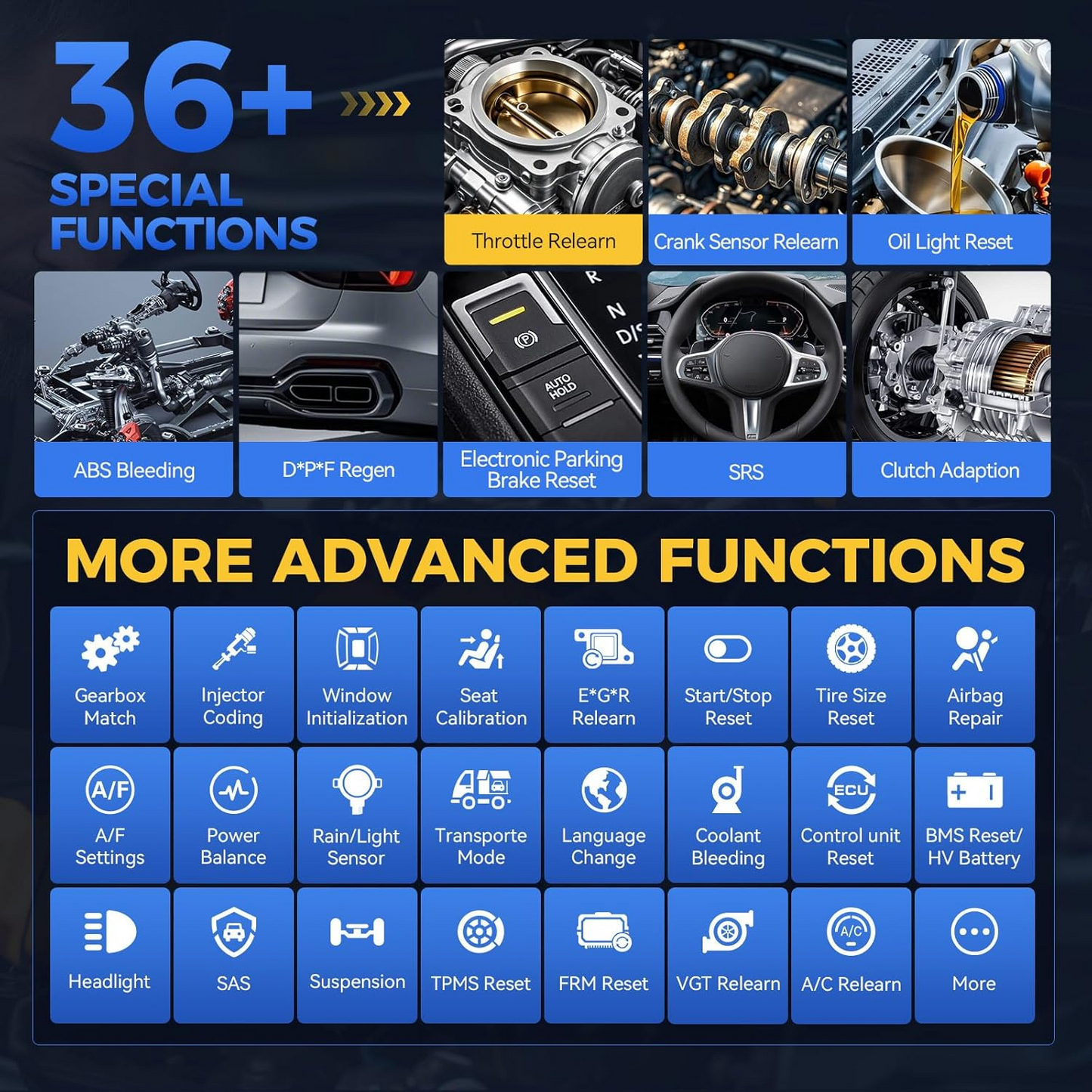 XTOOL D7 Bidirectional OBD2 Scanner: 2025 Scan Tool with ECU Coding, All System Car Scanner Diagnostic Tool, 36+ Resets, Injector Coding, Throttle Relearn, Crank Sensor Relearn, FCA, CANFD & DoIP