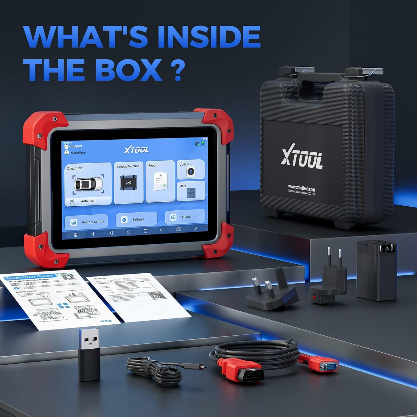 XTOOL D7 Bidirectional OBD2 Scanner: 2025 Scan Tool with ECU Coding, All System Car Scanner Diagnostic Tool, 36+ Resets, Injector Coding, Throttle Relearn, Crank Sensor Relearn, FCA, CANFD & DoIP