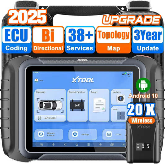 XTOOL D8W Wireless Bidirectional Scan Tool, 2025 OBD2 Scanner with Topology, FCA AutoAuth, 3-Year Updates, ECU Coding, PMI, 38+ Resets, Full Diagnostic Scanner for Car, Crankshaft Relearn, CAN FD/DoIP