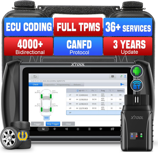 XTOOL IP819TP OBD2 Scanner with TPMS Relearn: 2025 Bidirectional Scan Tool with Full TPMS Diagnostics, Activate/Relearn All Sensors, 36+ Resets, Tire Size Reset, TPMS Programming for TS100 Only